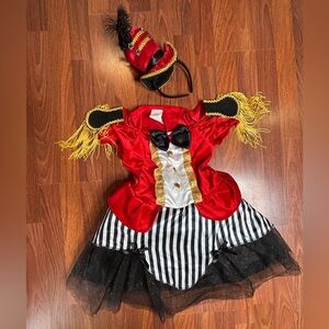 Girl’s 7/8 Child Big Top Circus Clown Ring Master Halloween Costume Dress Up